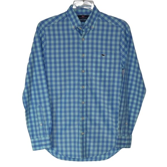 Vineyard Vines Mens Slim Fit Tucker Shirt XS Blue Plaid Checked Button Down - Picture 1 of 6